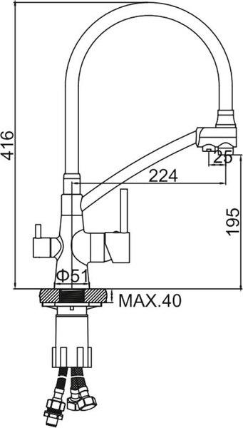 Изображение товара Смеситель Ledeme L4855D-12