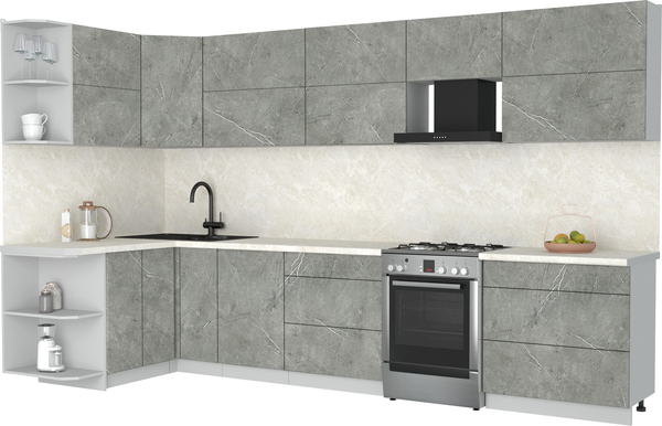 Изображение товара Кухонный гарнитур Интерлиния Мила Матте 1.5x3.5 Б (керамика/керамика/опал светлый)