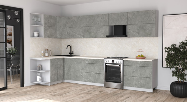 Изображение товара Кухонный гарнитур Интерлиния Мила Матте 1.5x3.5 Б (керамика/керамика/опал светлый)