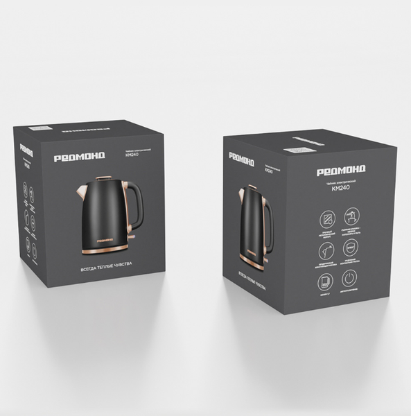 Изображение товара Электрочайник Redmond KM240 (черный/ бронза)