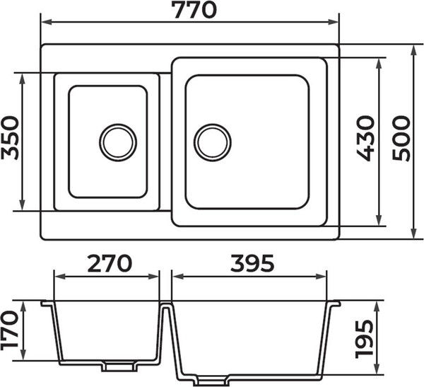Изображение товара Мойка кухонная Granrus GR-770 K (песочный)