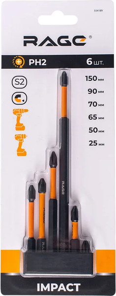 Изображение товара Набор бит Vira S2 PH2 / 554189 (6шт)