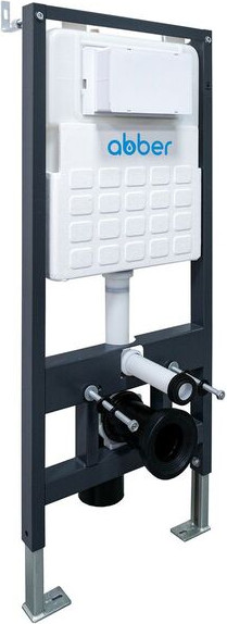 Изображение товара Унитаз подвесной с инсталляцией Abber Bequem AC1100T-AC0105-AC0121MW (с кнопкой смыва)