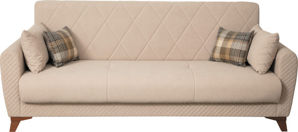 Изображение товара Диван Олмеко Эдвин М 3-х местный 2 подушки (велюр, прага капучино)