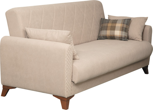 Изображение товара Диван Олмеко Эдвин М 3-х местный 2 подушки (велюр, прага капучино)