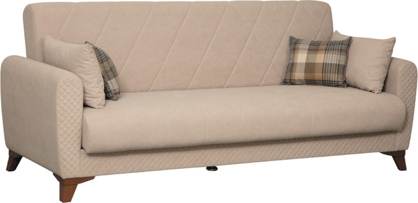 Изображение товара Диван Олмеко Эдвин М 3-х местный 2 подушки (велюр, прага капучино)