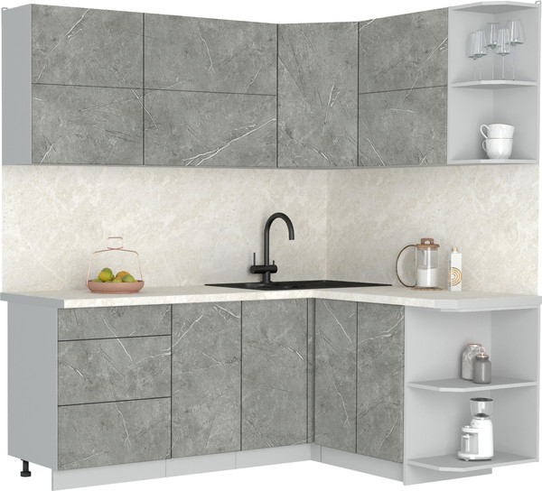 Изображение товара Кухонный гарнитур Интерлиния Мила Матте 1.5x2.0 А PR (керамика/керамика/опал светлый)