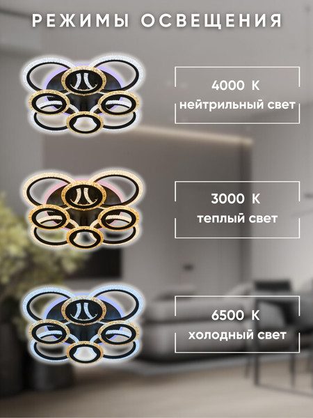 Изображение товара Люстра Aitin-Pro S2089/4+4 RGB