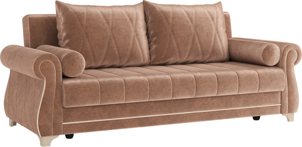 Изображение товара Диван Олмеко Порто М (велюр, тенерифе хумус/велюр, тенерифе крем)