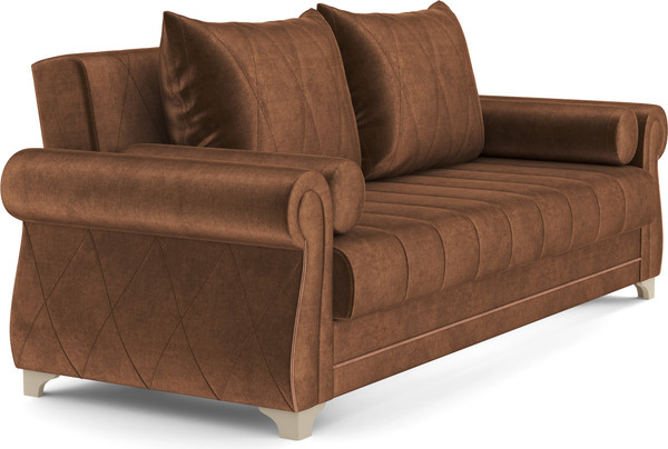 Изображение товара Диван Олмеко Порто М (велюр, тенерифе шоколад/велюр, тенерифе корица)