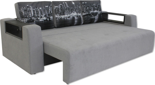 Изображение товара Диван Аквилон Блюз New (хаки 05 серый/купон ночной город ч/б 0070.02)