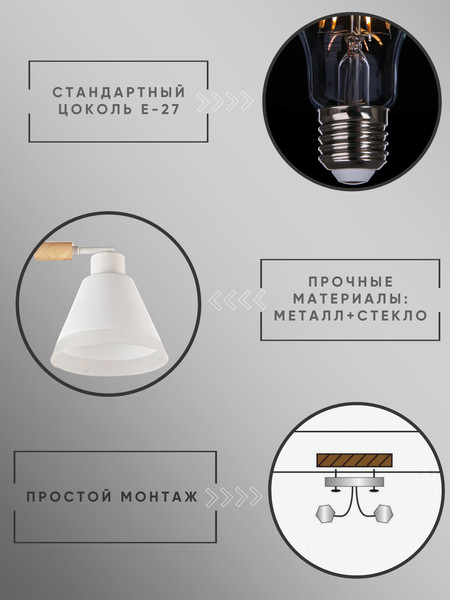 Изображение товара Потолочный светильник Aitin-Pro НПБ 02-2x60-105 / 7481/2 (белый)