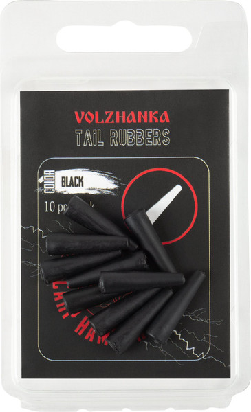 Изображение товара Конус для клипсы рыболовной Волжанка Tail Rubbers / CVTL-BL (10шт, черный)