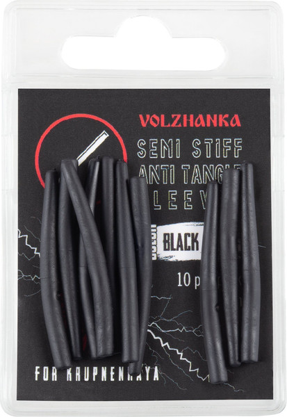 Изображение товара Конус для клипсы рыболовной Волжанка Semi Stiff Anti Tangle Sleeves 36мм / CVSSATS36-BL (10шт, черный)