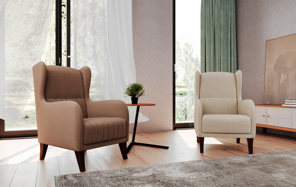 Изображение товара Кресло мягкое Олмеко ЕвроМагнат М (велюр, тенерифе крем)