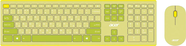 Изображение товара Комплект клавиатура и мышь Acer OCC205 / ZL.ACCEE.00E (зеленый/желтый)