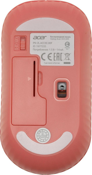 Изображение товара Комплект клавиатура и мышь Acer OCC205 / ZL.ACCEE.00F (розовый/бежевый)