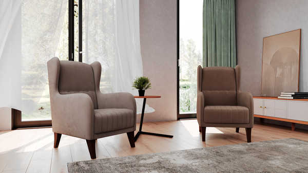 Изображение товара Кресло мягкое Олмеко ЕвроМагнат М (велюр, тенерифе хумус)