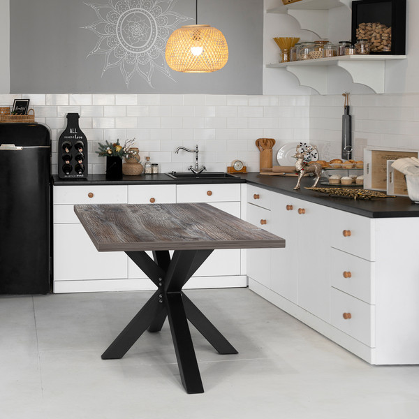 Изображение товара Обеденный стол Millwood Кейптаун 250x120 (сосна пасадена/металл черный)