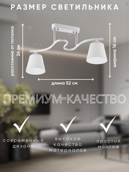 Изображение товара Потолочный светильник Aitin-Pro НПБ 02-2х60-101 / N3532/2 (белый/хром)