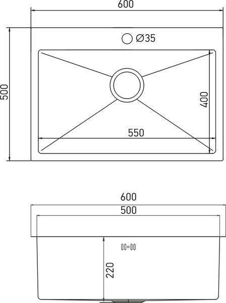 Изображение товара Мойка кухонная Mixline Pro 555134 (черный графит, с сифоном)