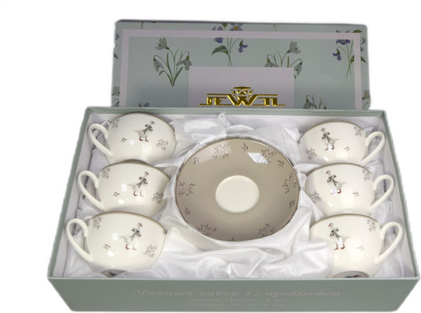 Изображение товара Набор для чая/кофе JEWEL Птичий двор ПС0043-03 (12пр, нью бон)