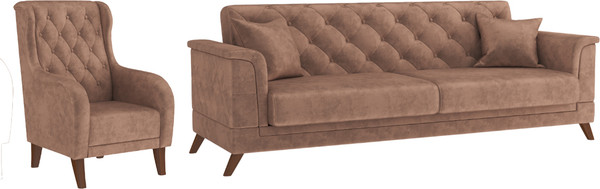 Изображение товара Комплект мягкой мебели Олмеко Амарант М 3-1 (велюр, тенерифе корица)