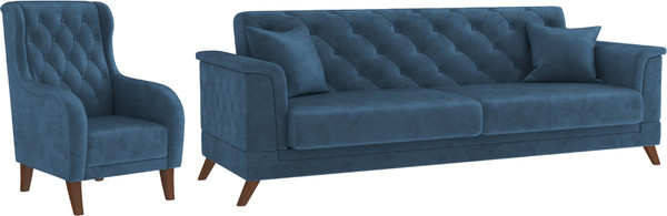 Изображение товара Комплект мягкой мебели Олмеко Амарант М 3-1 (велюр, тенерифе океан)