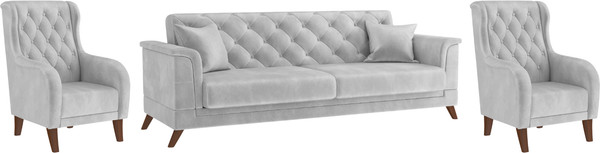 Изображение товара Комплект мягкой мебели Олмеко Амарант М 3-1-1 (велюр, тенерифе грей)