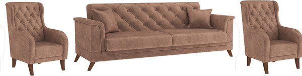 Изображение товара Комплект мягкой мебели Олмеко Амарант М 3-1-1 (велюр, тенерифе корица)