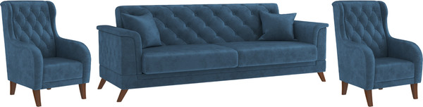 Изображение товара Комплект мягкой мебели Олмеко Амарант М 3-1-1 (велюр, тенерифе океан)