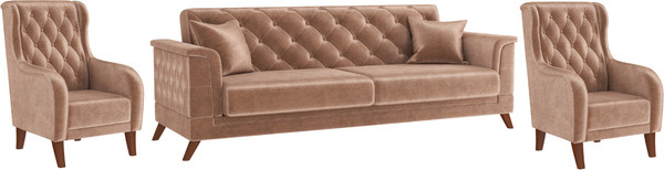 Изображение товара Комплект мягкой мебели Олмеко Амарант М 3-1-1 (велюр, тенерифе хумус)