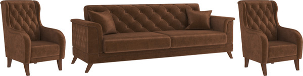 Изображение товара Комплект мягкой мебели Олмеко Амарант М 3-1-1 (велюр, тенерифе шоколад)