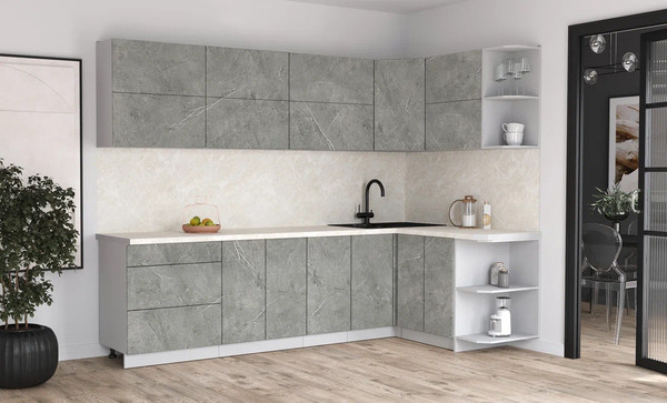 Изображение товара Кухонный гарнитур Интерлиния Мила Матте 1.5x2.8 А PR (керамика/керамика/опал светлый)