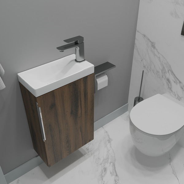 Изображение товара Тумба с умывальником ЗОВ Монови Слим 40 / S40LA0LA-OL9268 (аттик)