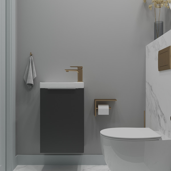 Изображение товара Тумба с умывальником ЗОВ Монови Слим 40 / S40LG0LG-OL9268 (антрацит)