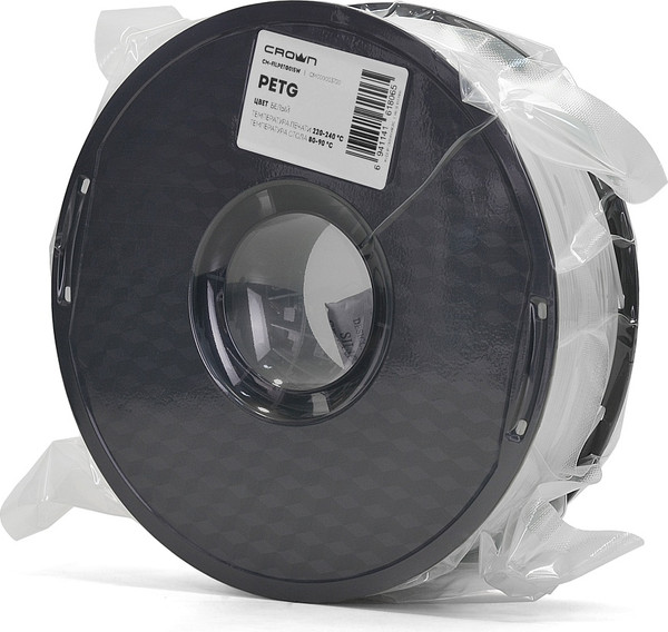 Изображение товара Пластик для 3D-печати Crown PETG / CM-FILPETG015W (1.75мм, 1кг, белый)