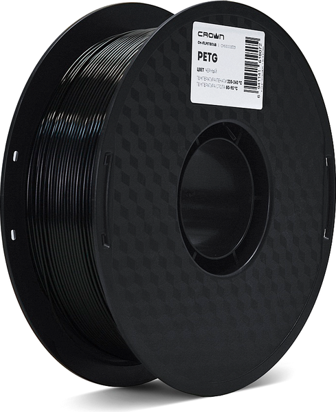 Изображение товара Пластик для 3D-печати Crown PETG / CM-FILPETG016B (1.75мм, 1кг, черный)