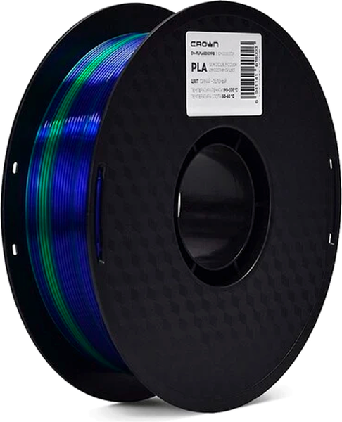 Изображение товара Пластик для 3D-печати Crown PLA Silk / CM-FILPLASD009BG (1.75мм, 1кг, синий/зеленый)