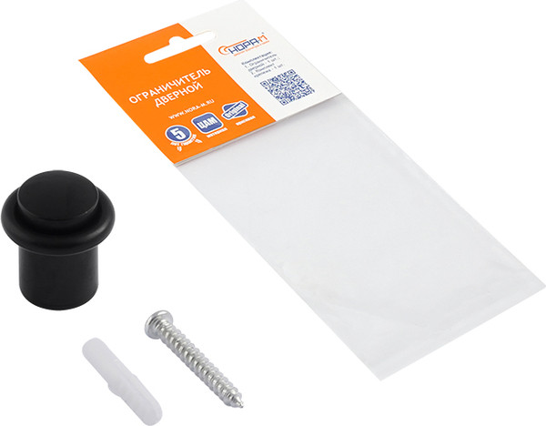 Изображение товара Ограничитель дверной Нора-М 105 / 19086 (черный, хедер)