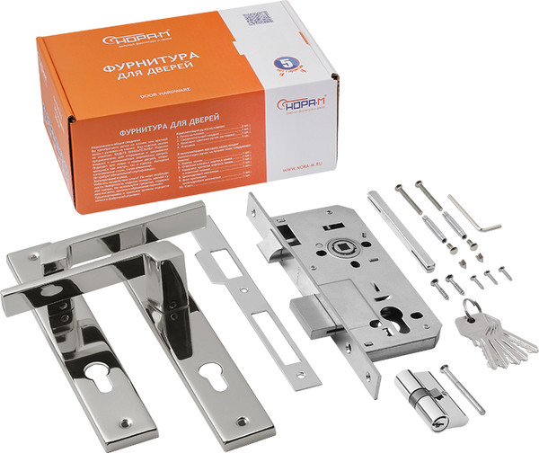 Изображение товара Замок врезной Нора-М N111-85 К / 16285 (матовый никель)