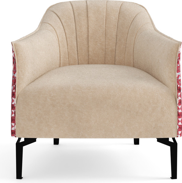 Изображение товара Кресло мягкое Олмеко Мускат (велюр, киото крем/шенилл, домино бургунди)