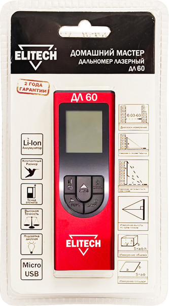 Изображение товара Лазерный дальномер Elitech ЛД 60 / 204768