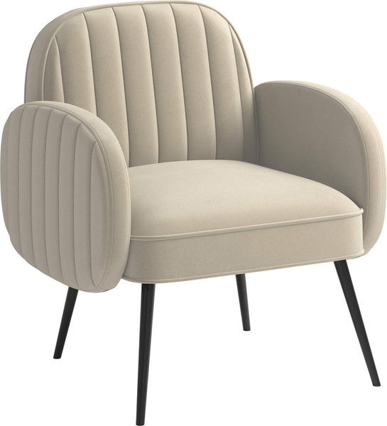 Изображение товара Кресло мягкое Олмеко Флеминг S (велюр, тенерифе крем)