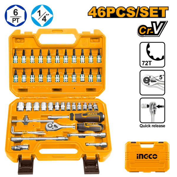Изображение товара Набор головок слесарных INGCO HKTS14462 (46шт)