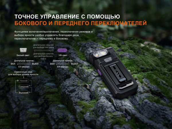 Изображение товара Фонарь Fenix Light SW05R-UVgr (зеленый)