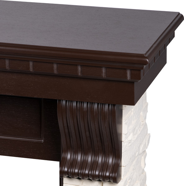 Изображение товара Портал для камина Firelight Michigan 42/40/36 (камень молочный/шпон темный дуб)