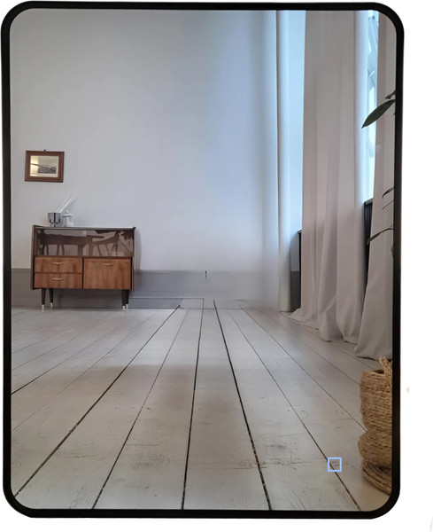 Изображение товара Зеркало Emze 60x80 / LED.UV.SMART.60.80.CHE.4K (черный с УФ-окантовкой и подсветкой)