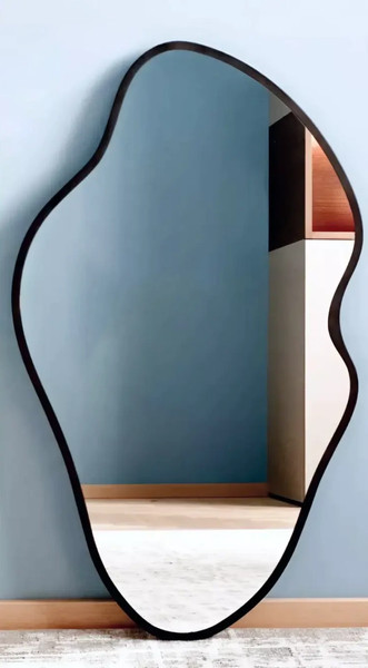 Изображение товара Зеркало Emze 45x77 / LED.UV.NF.45.77.CHE.4K (черный с УФ-окантовкой и подсветкой)