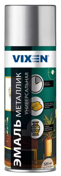Изображение товара Эмаль Vixen VX19110 (520мл, хром)